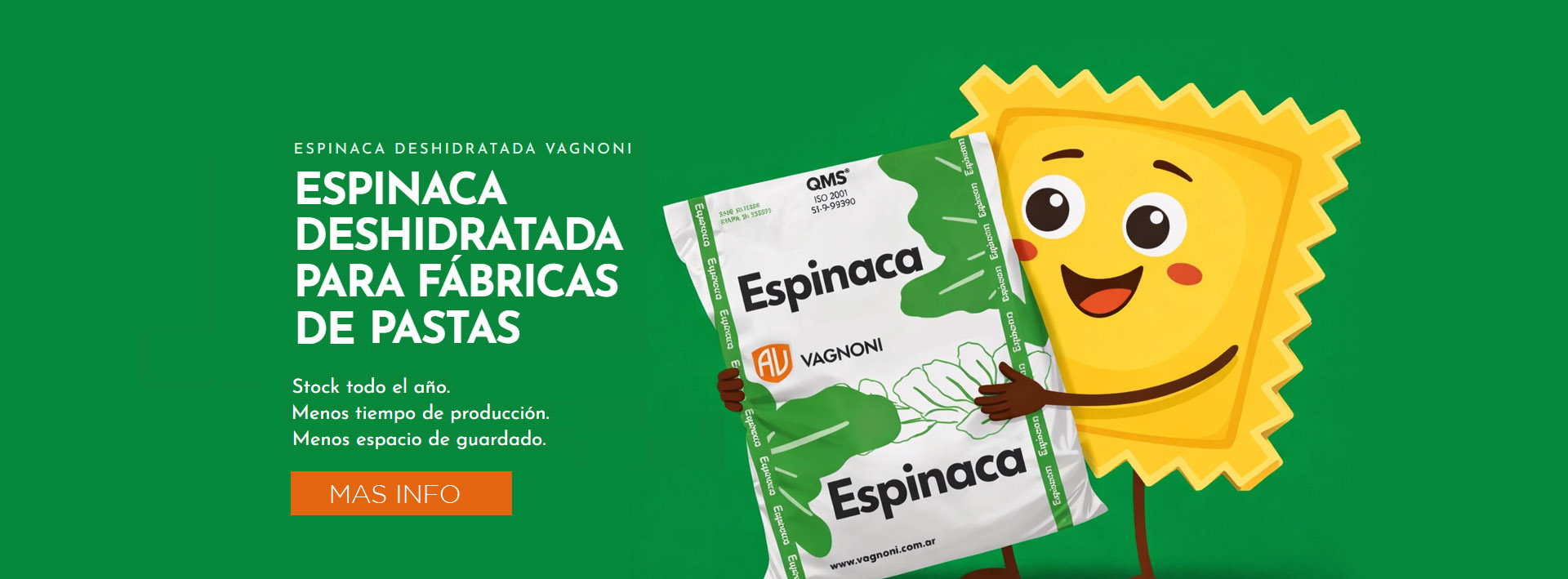 Espinaca deshidratada Vagnoni para ravioles